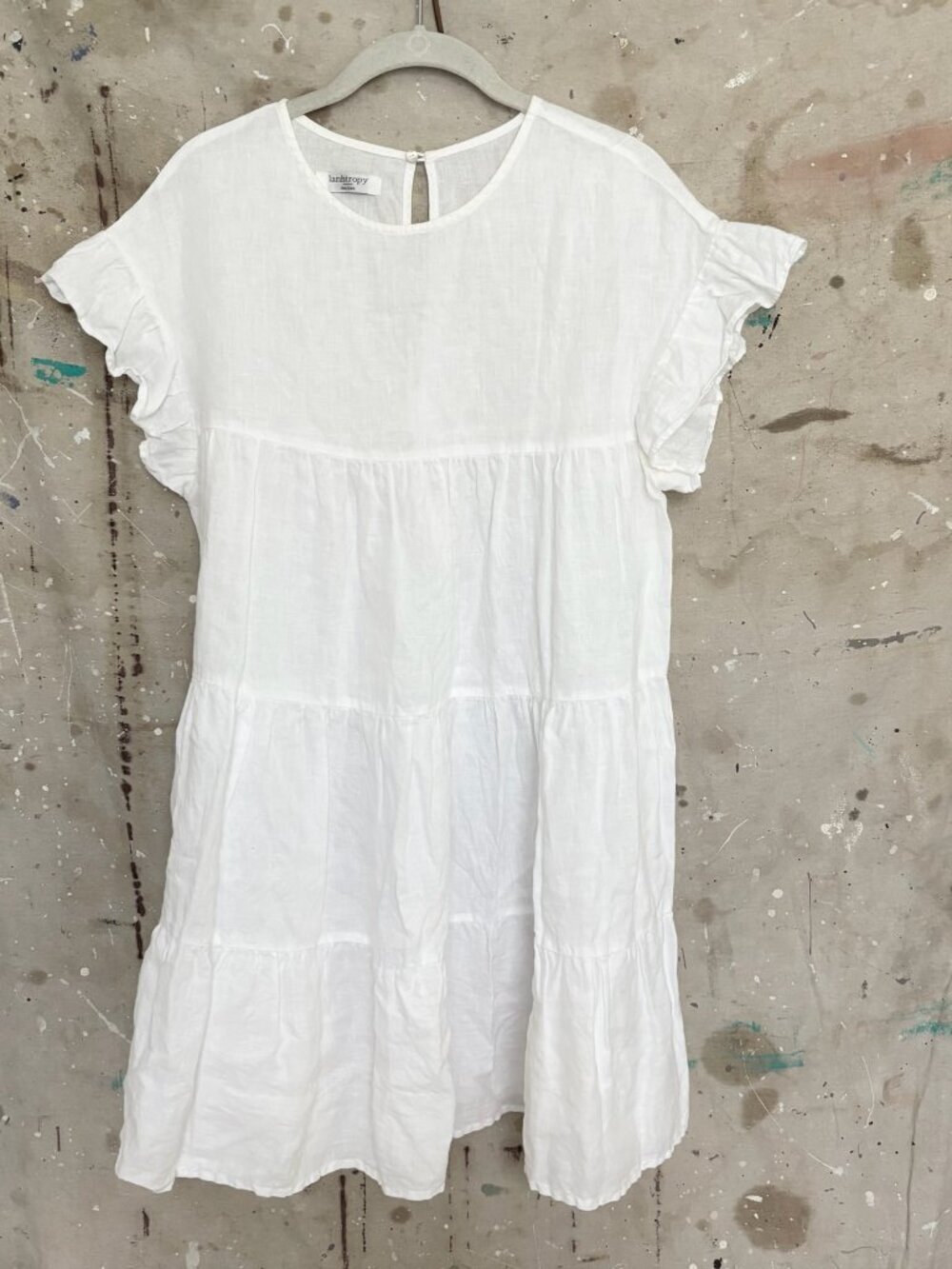 Lanhtropy Linen Tiered Mini Dress